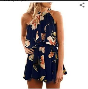 NWOT Floral Romper Size Large